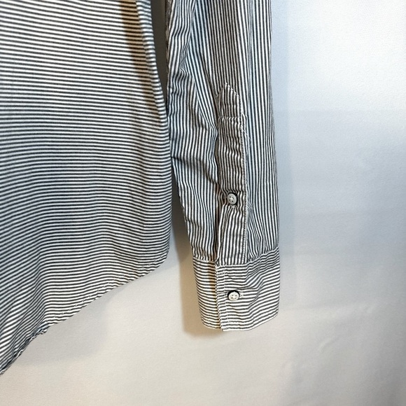 Vans Button Down Shirt Size L Long Sleeve Western Cowgirl Striped Black White - Picture 7 of 9